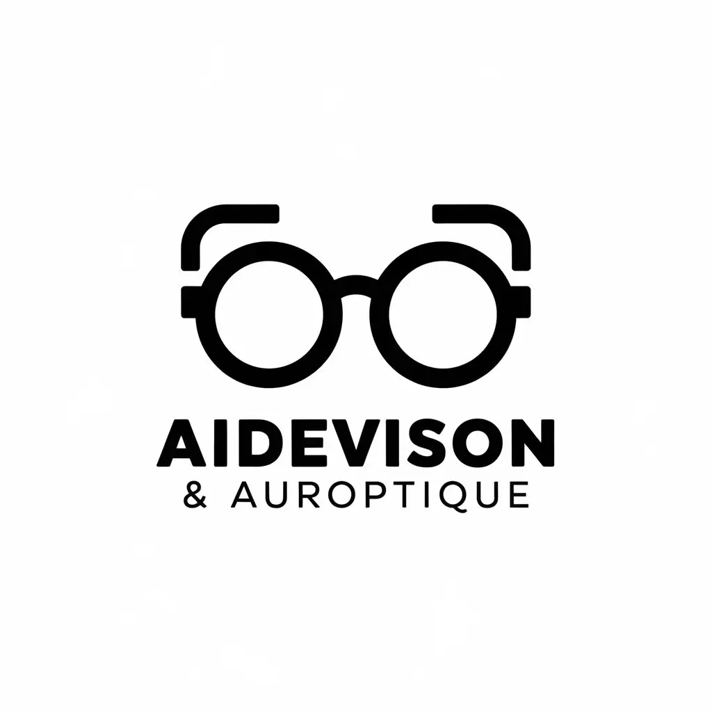 a vector logo design,with the text "Aidevison & Auroptique", main symbol:lunettes,Moderate,be used in Technology industry,clear background