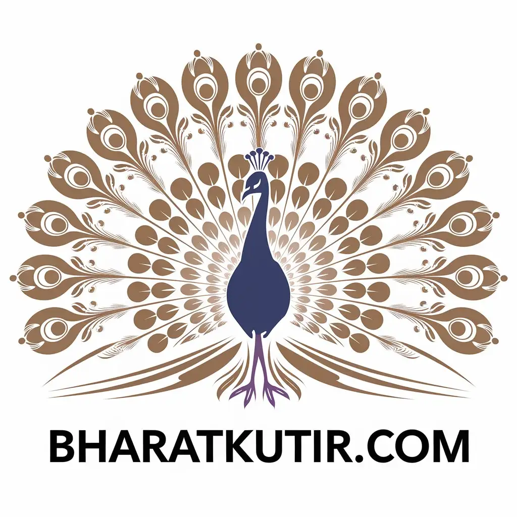 LOGO Design for Bharatkutircom Peacock Craft and Scalping with Clear Background