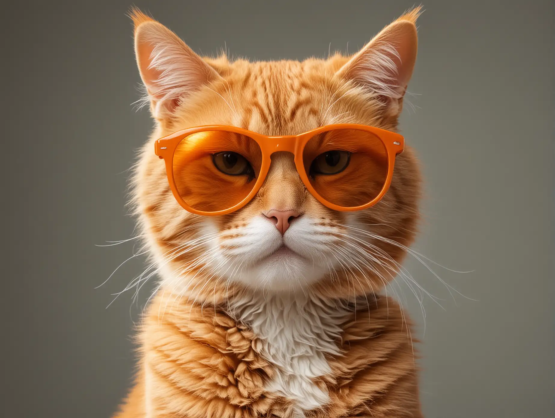 An Orange cool cat wearing Sunglasses