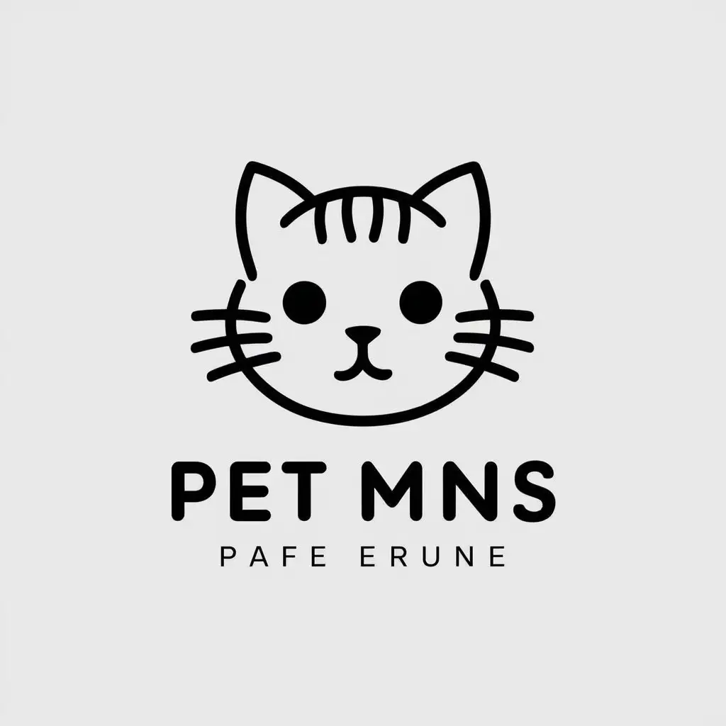 a vector logo design,with the text "MM", main symbol:Cute, pet cat,Minimalistic,be used in Animals Pets industry,clear background