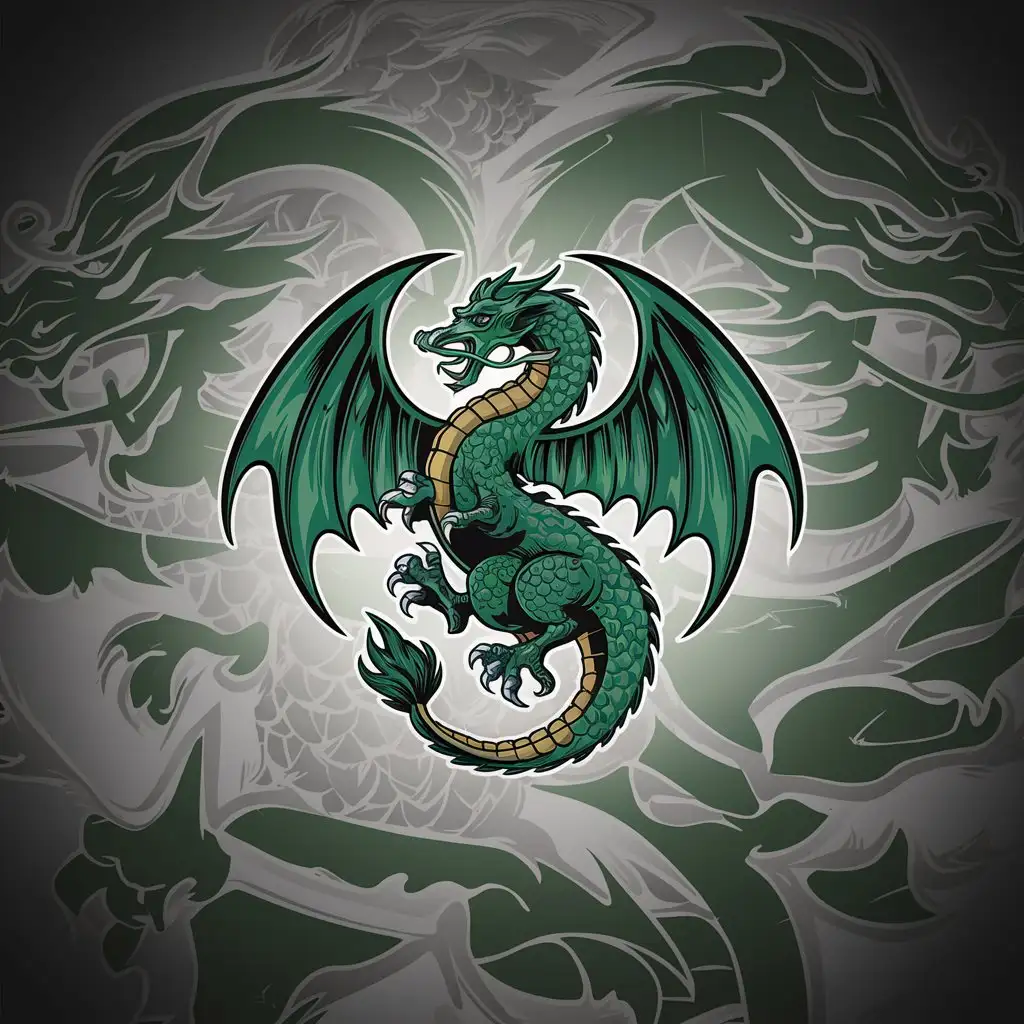 LOGO-Design-For-Green-Dragon-Complex-Green-Dragon-Symbol-on-Clear-Background