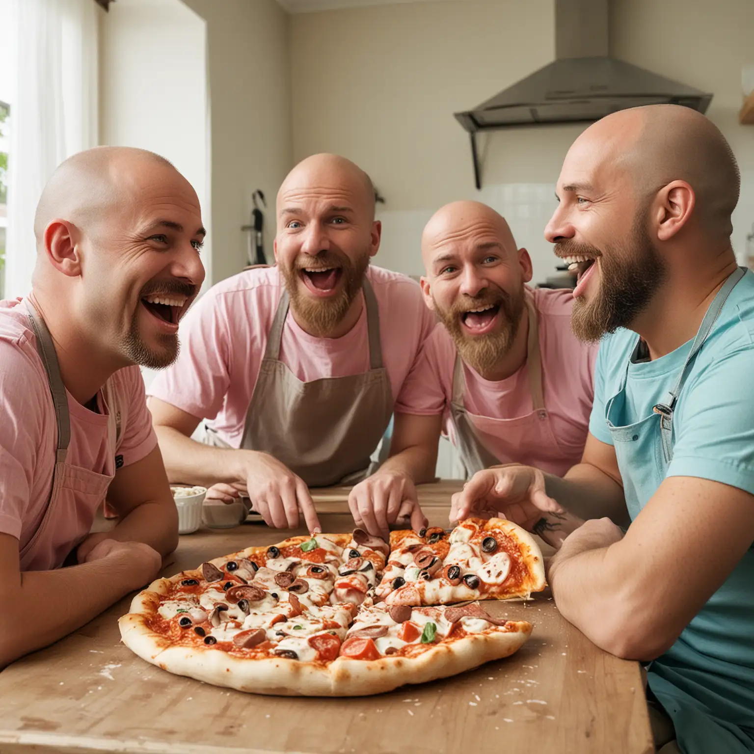 Friends-Enjoying-Pizza-and-Laughter-at-the-Kitchen-Table