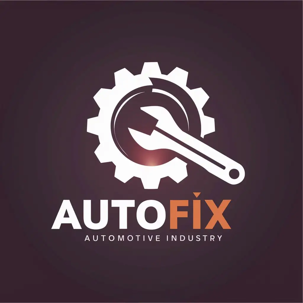 LOGO Design For AutoFix Gear and Wrench Symbol for Automotive Precision and Maintenance