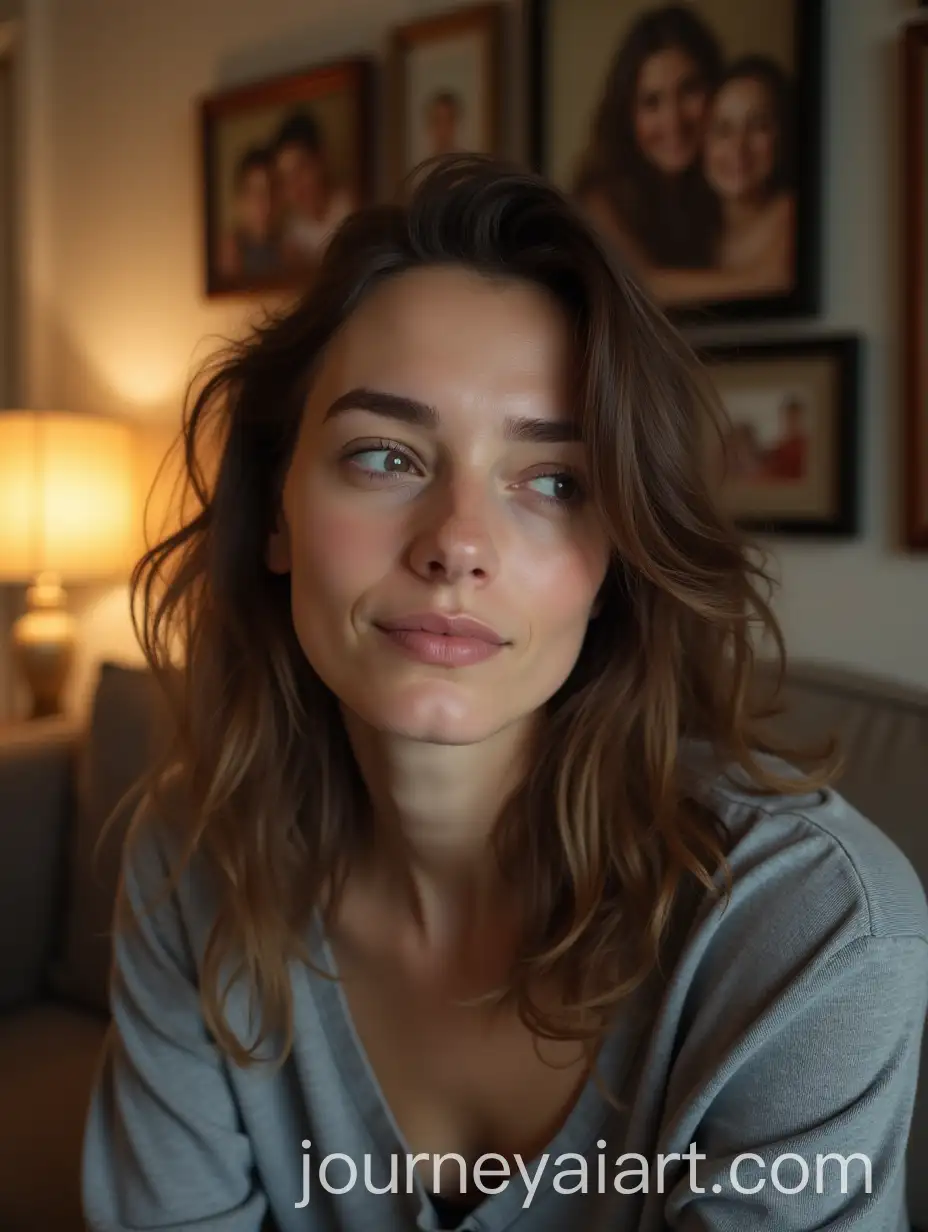 Portrait-of-a-Thoughtful-Woman-in-Casual-Attire-with-MediumLength-Brown-Hair