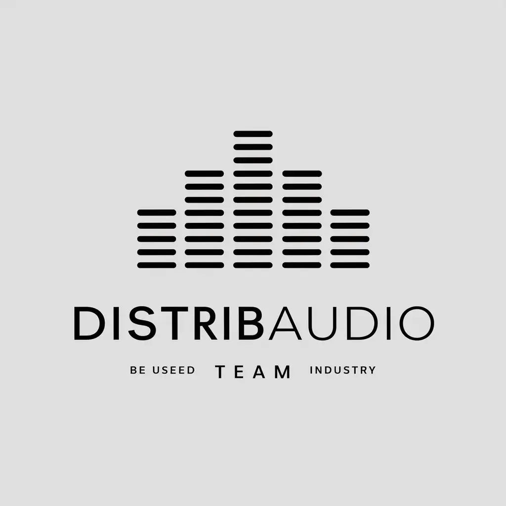 a vector logo design,with the text "DISTRIBAUDIO TEAM", main symbol:Equalizer,Moderate,be used in Audio industry,clear background