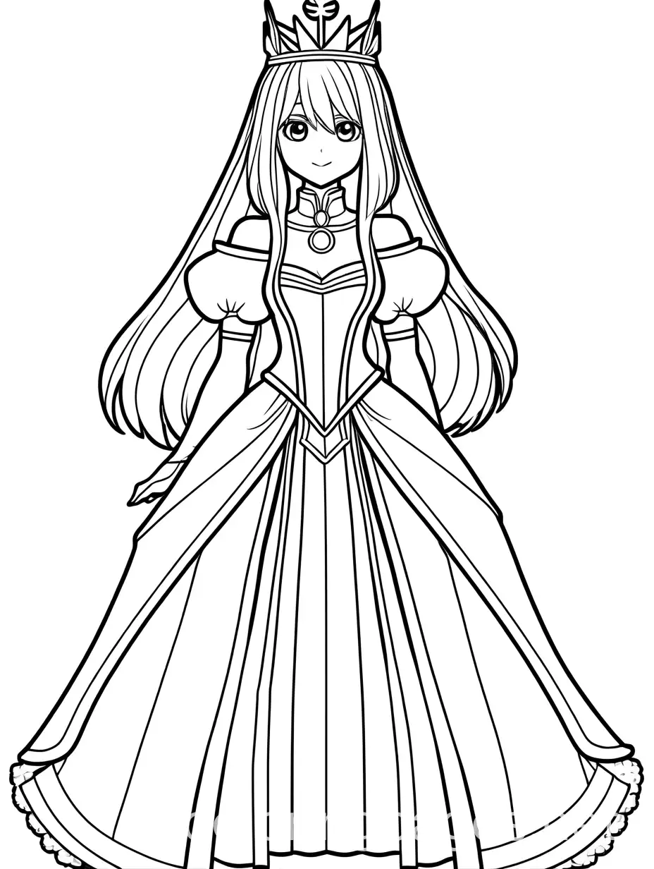 Kyouka-Jirou-from-My-Hero-Academia-in-a-Princess-Dress-Coloring-Page