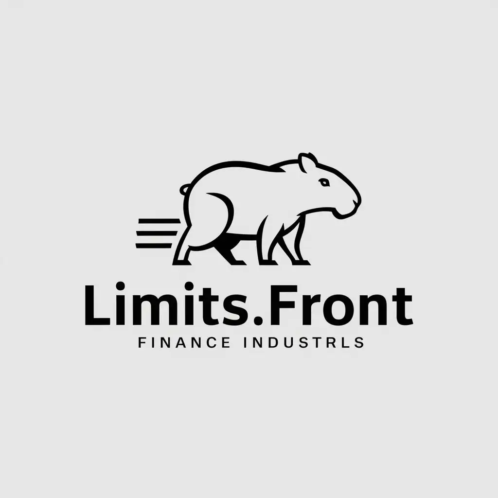 a logo design,with the text "Limits.Front", main symbol:Capybara,Minimalistic,be used in Finance industry,clear background