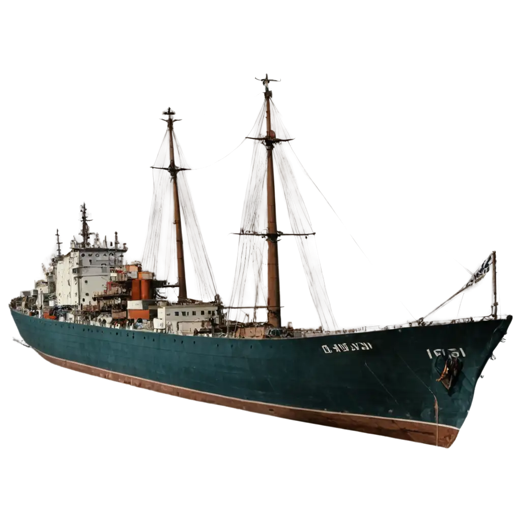 Greek-Cargo-Ship-of-the-20th-Century-PNG-Image-Historic-Maritime-Vessel-Illustration