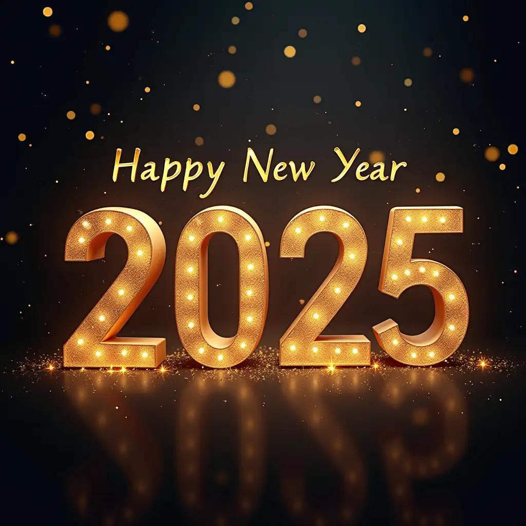 create a image of a   happy new year 2025  but it need to look like premium 