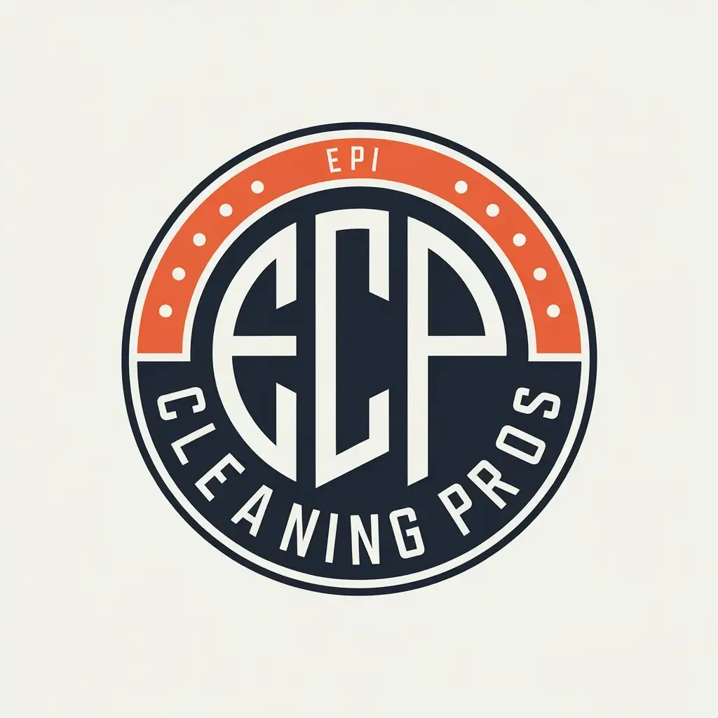 LOGO Design for Epic Cleaning Pros Elegant Bold Circular ECP Initials with Vibrant Color Scheme