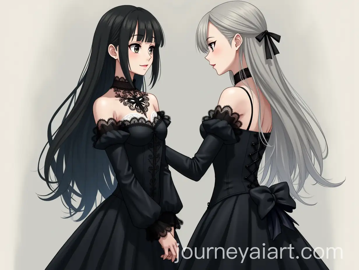 Gothic-Victorian-Inspired-Female-Character-in-Black-Satin-Dress-with-Lace-Detailing