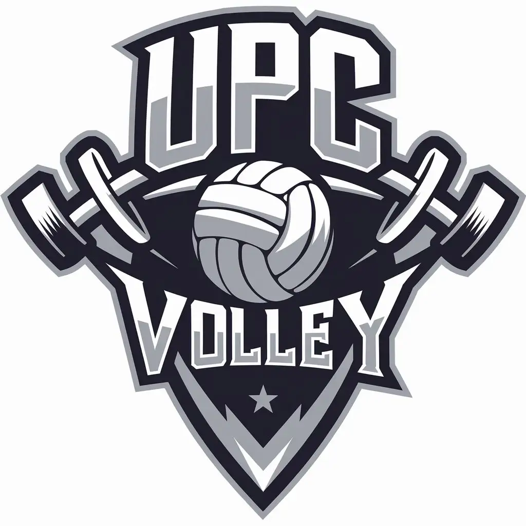 LOGO Design for UPC VOLLEY Vector Volleyball Symbol for Sports Fitness Industry