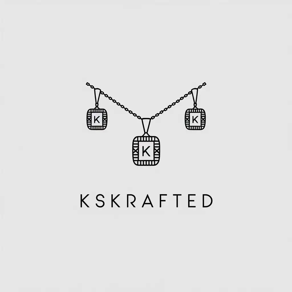 LOGO Design for KSKrafted Minimalistic JewelryInspired Necklace or Earrings with Clear Background