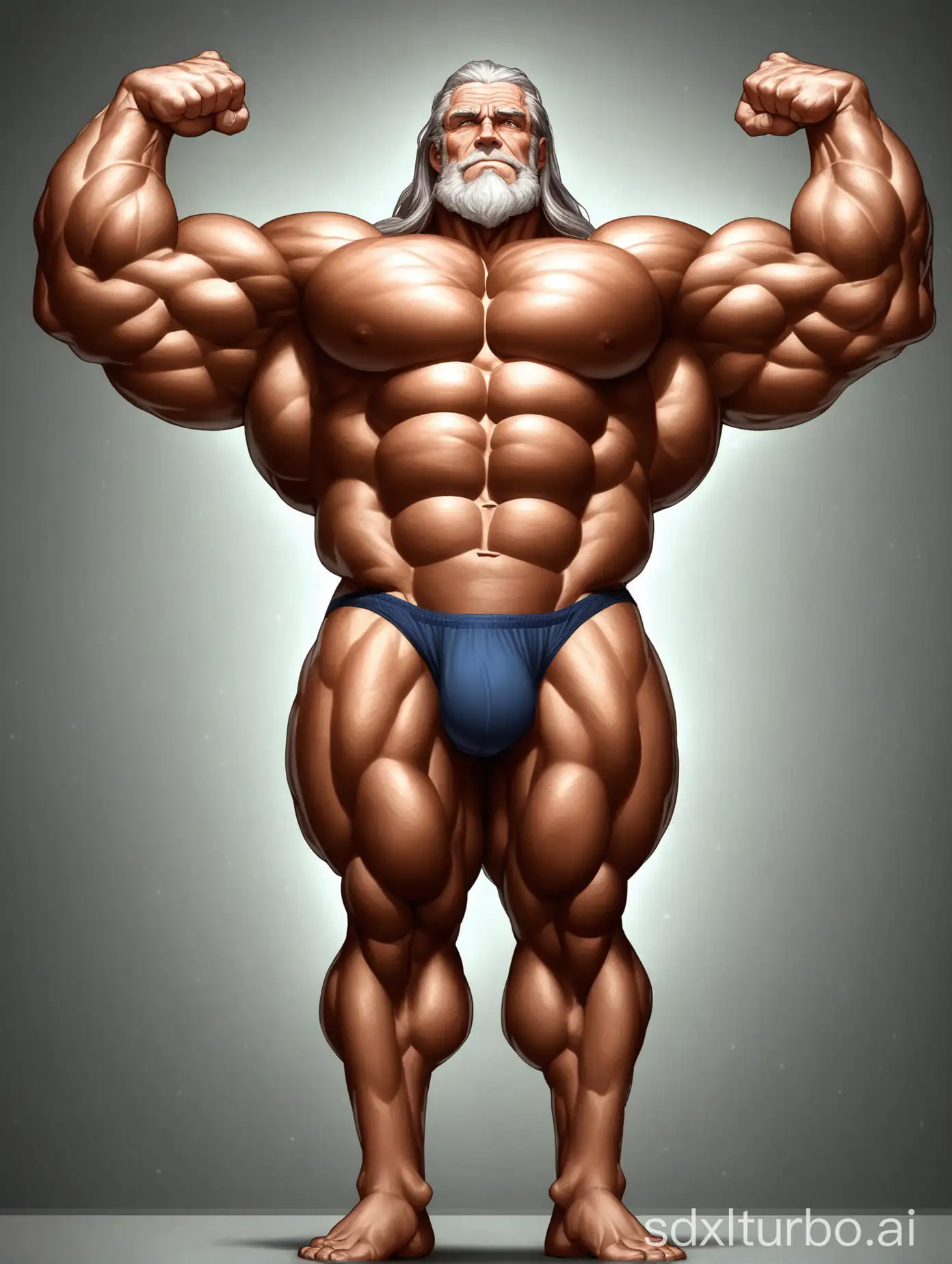 Imposing-Elderly-Giant-Showcasing-His-Strength