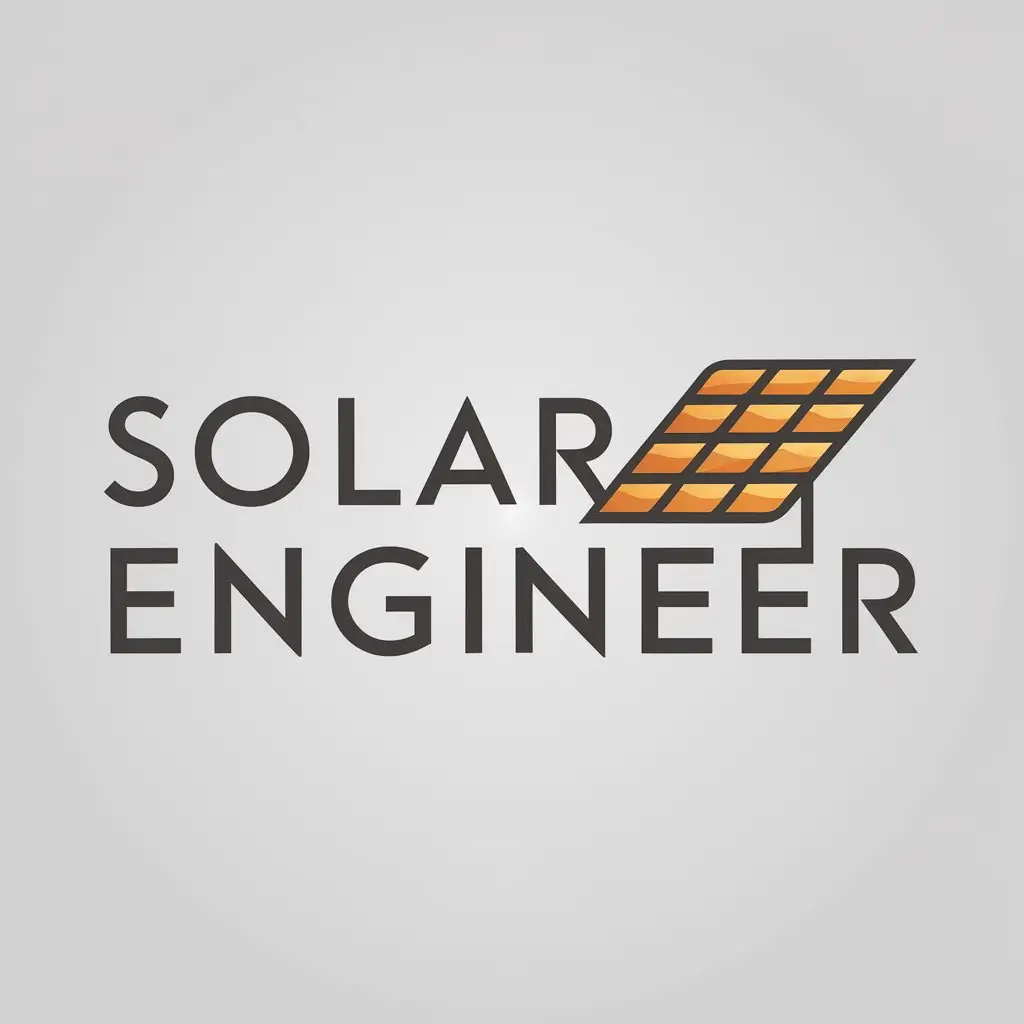 LOGO Design for Solar Engineer Orange Solar Panel Symbol with Clear Background for Construction Industry