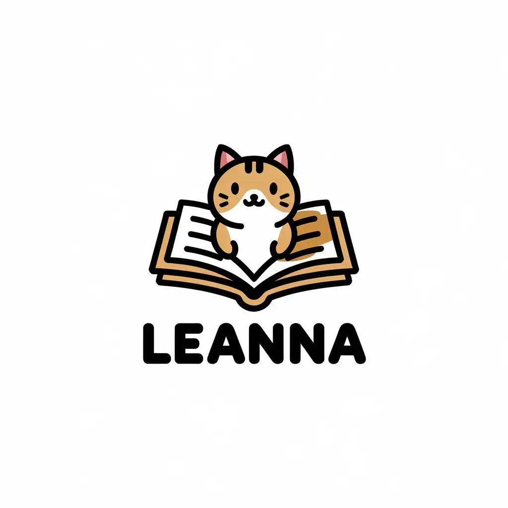 a vector logo design,with the text "Leanna", main symbol:cute,Moderate,clear background