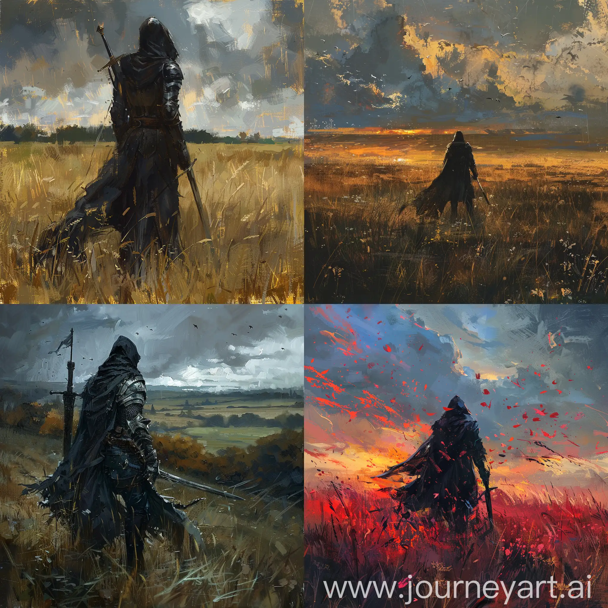 Fantasy-Knight-Standing-Alone-in-Field-Artwork