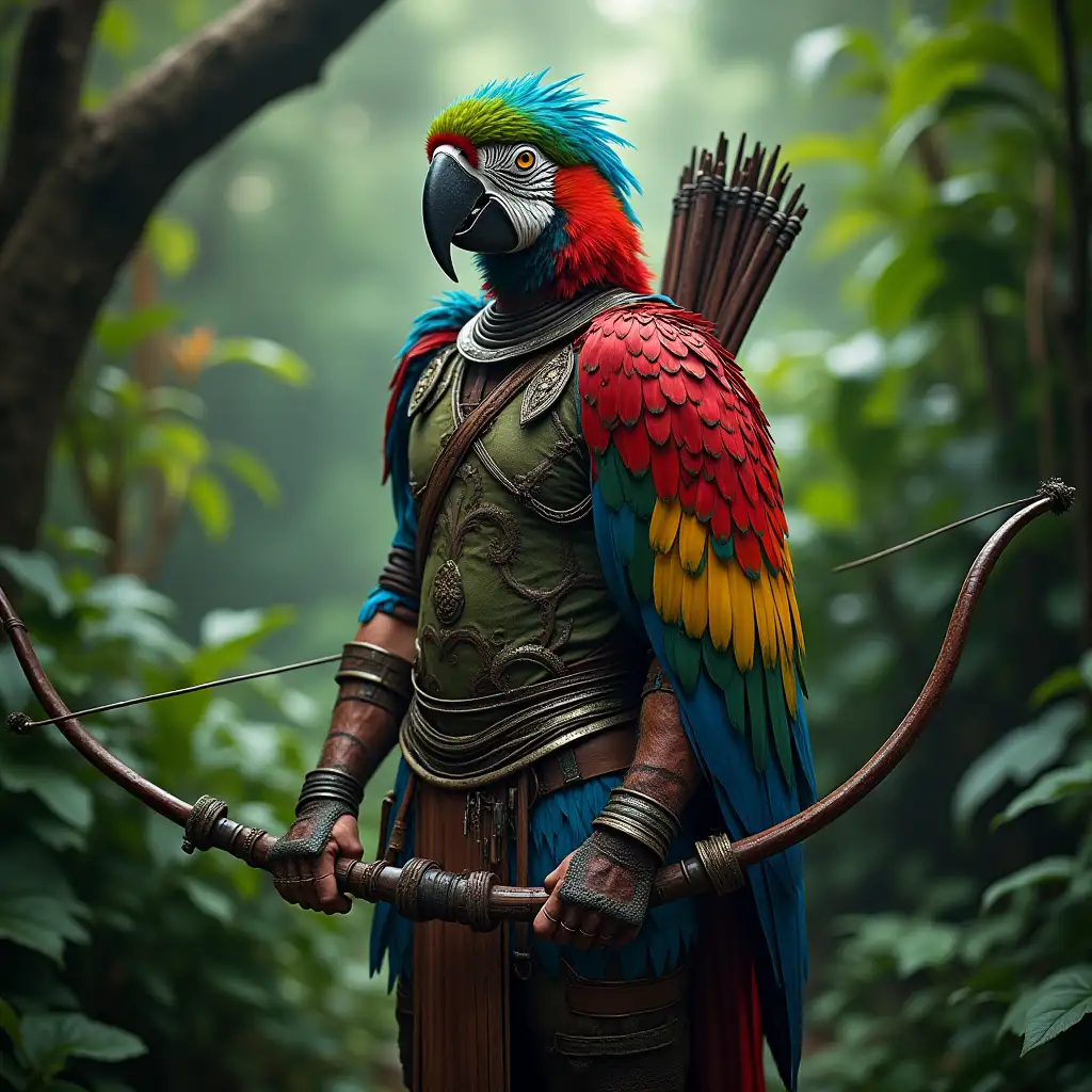 BrazilianInspired-Scout-in-Colorful-Macaw-Armor