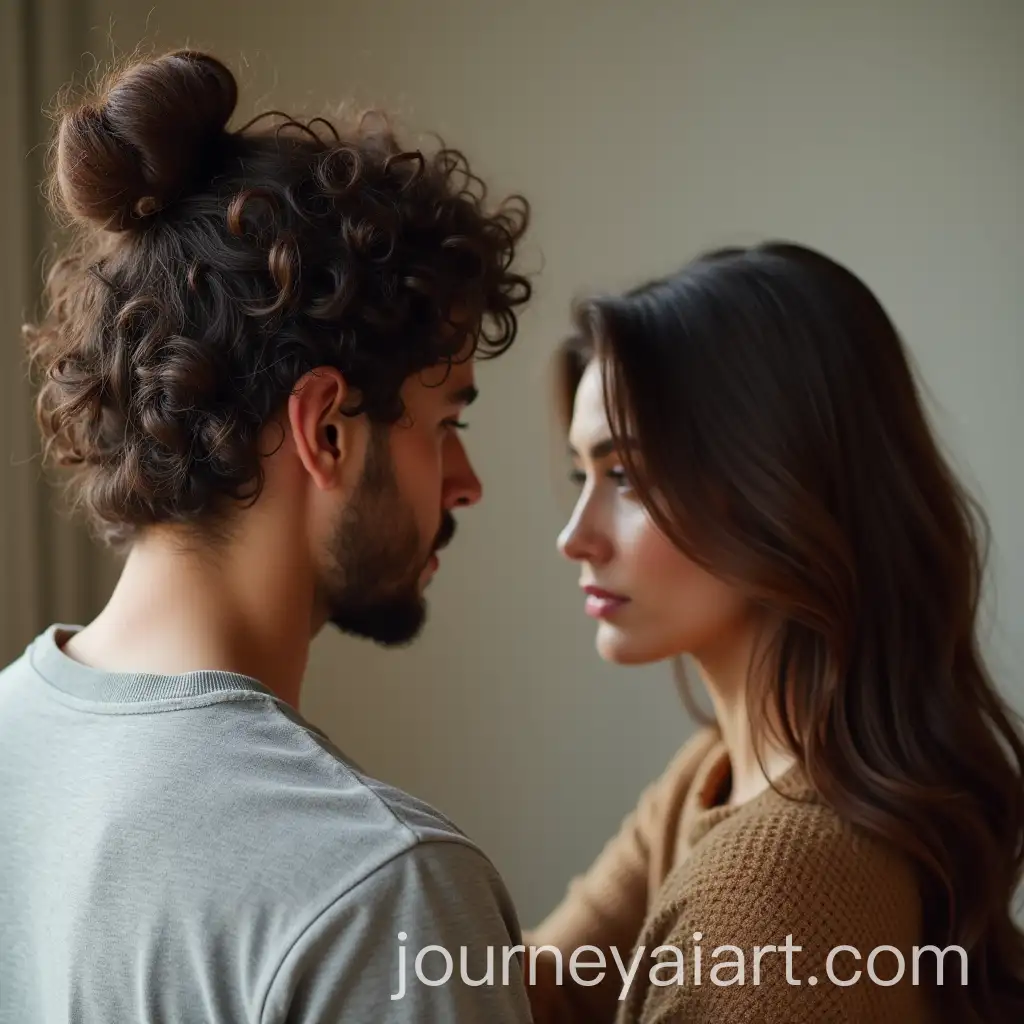 Couple-with-Curly-Hair-and-Long-Brown-Locks-in-Portrait