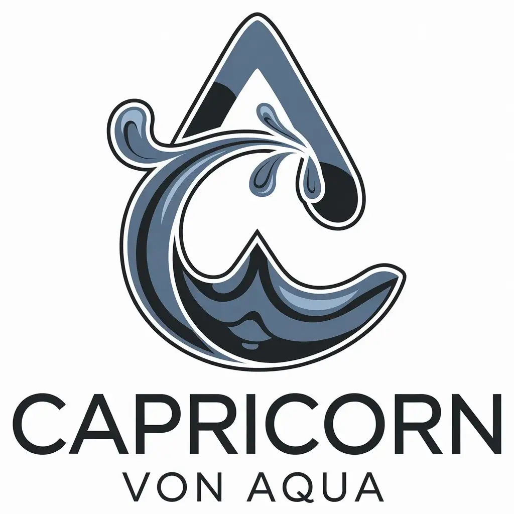 LOGO Design for Capricorn Von Aqua Vector with Aqua Symbol Moderate Style for Legal Industry