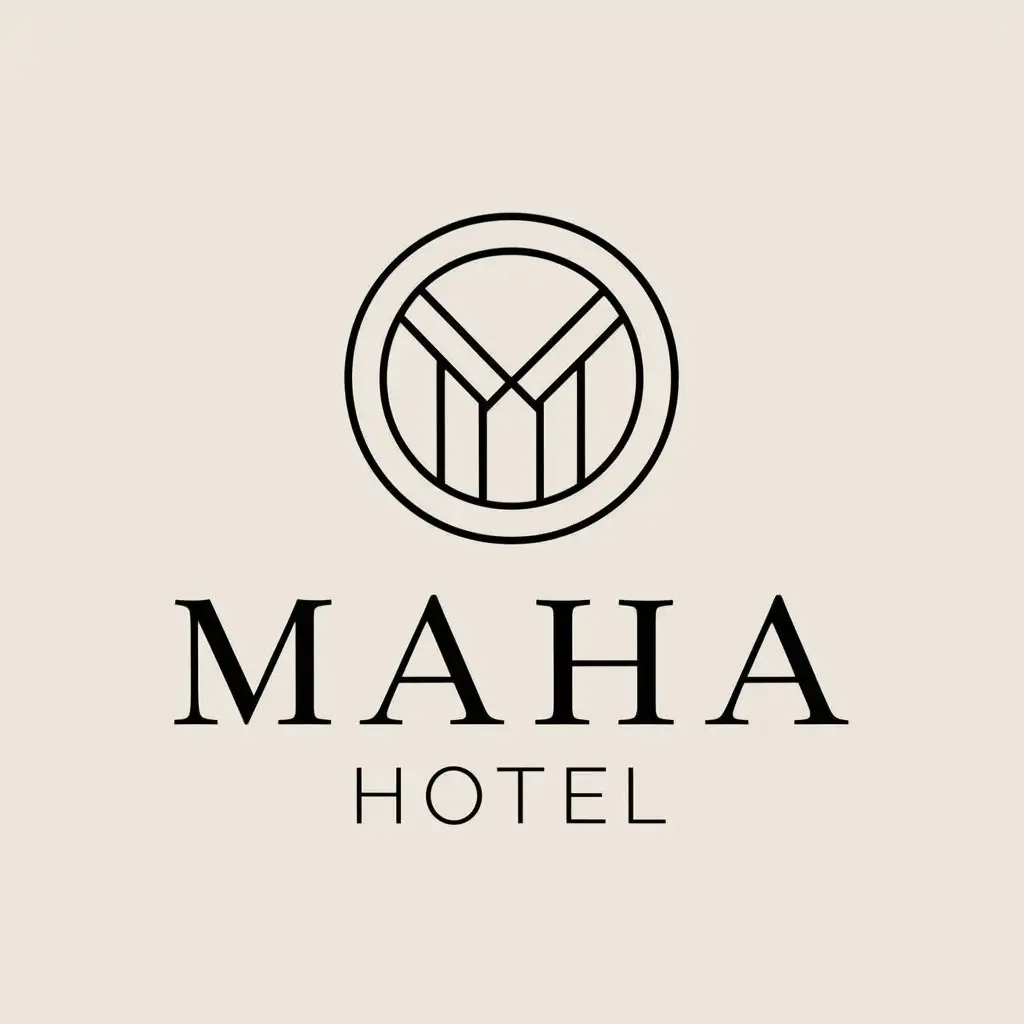 LOGO-Design-for-Maha-Hotel-Simple-Luxury-Emblem-in-Travel-Industry