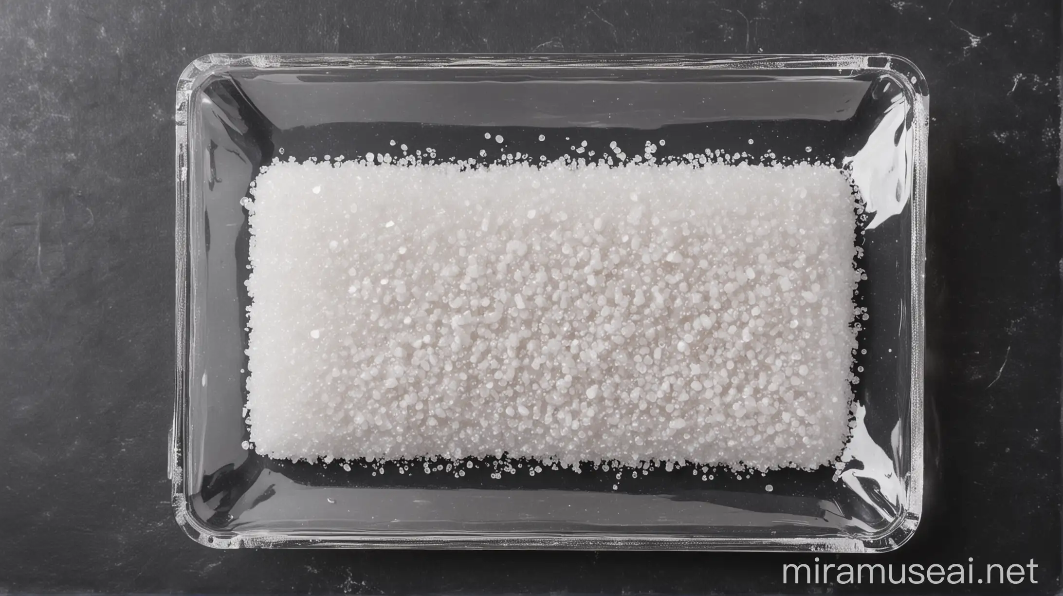 Salt in a Clear Plastic Flat for Kitchen Cooking