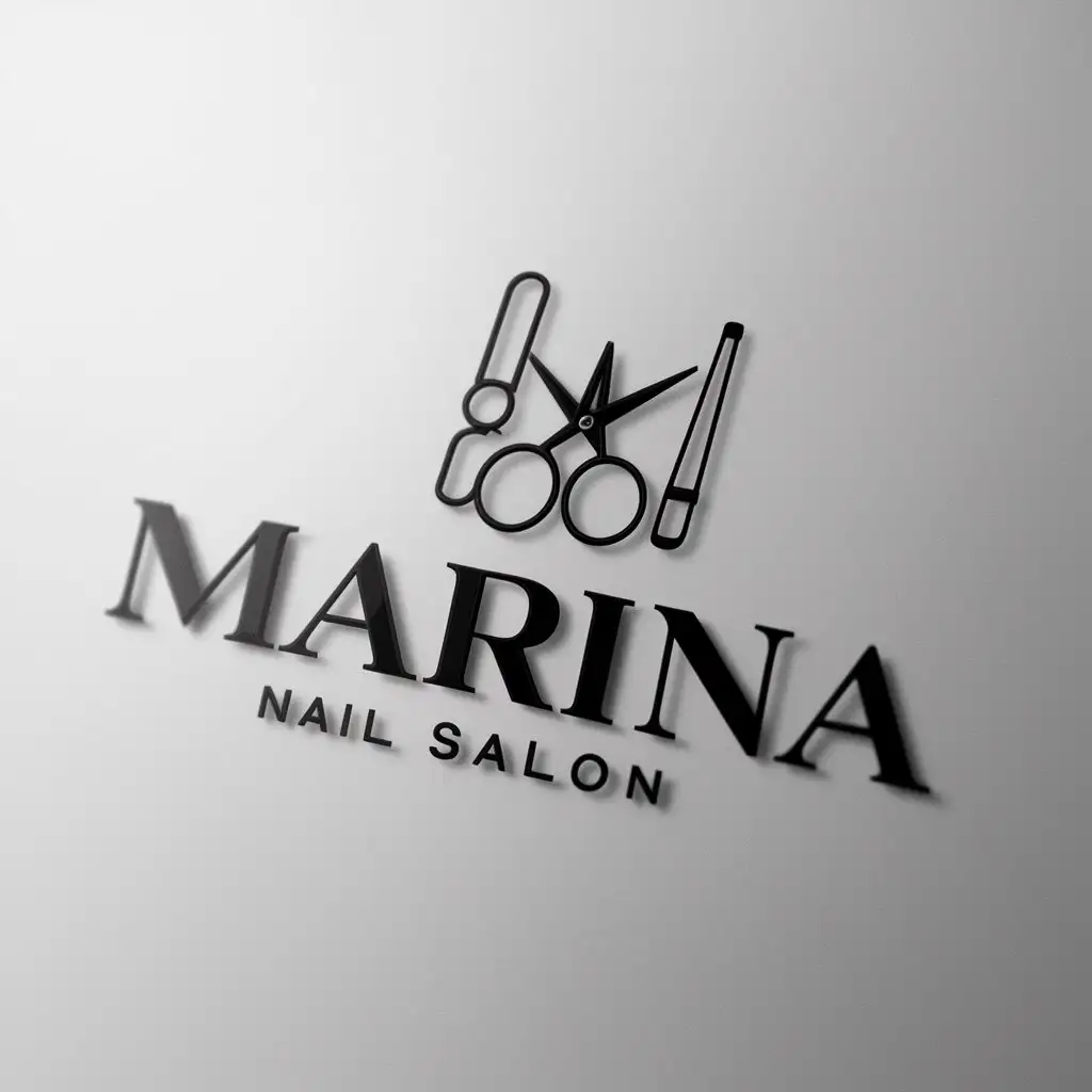 a logo design,with the text "Marina", main symbol:Manicure,Moderate,clear background