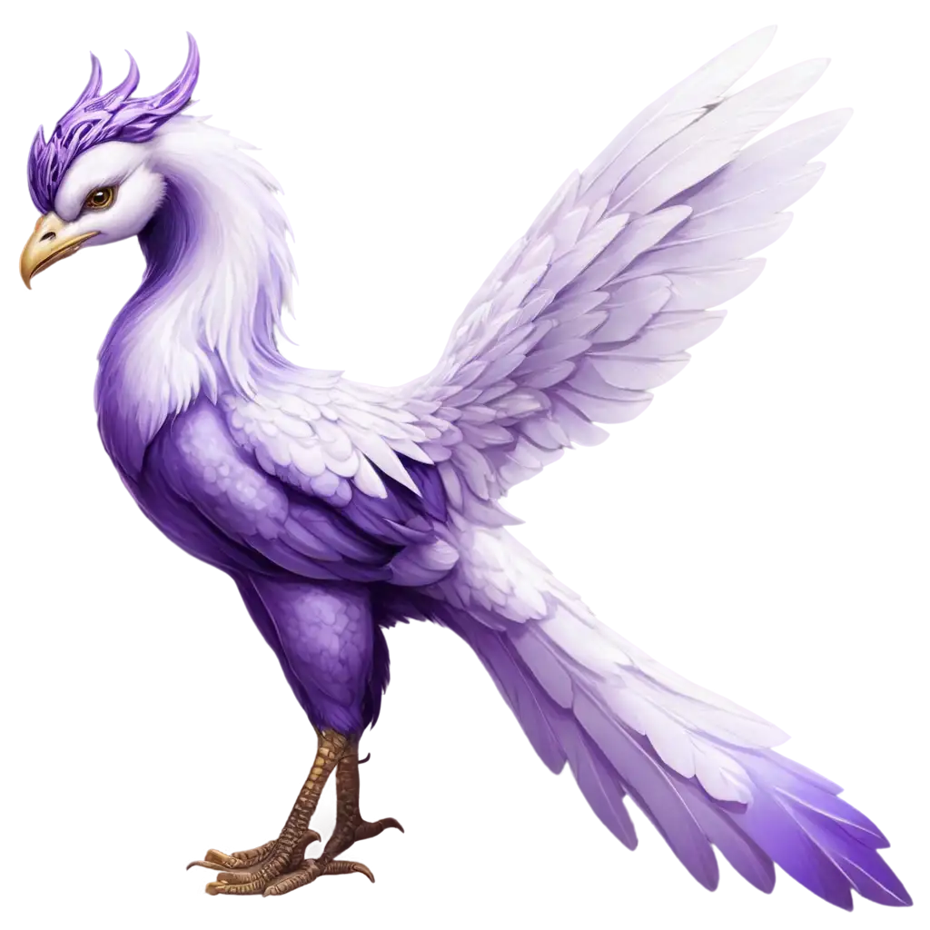 image of a simurgh with white and purple color