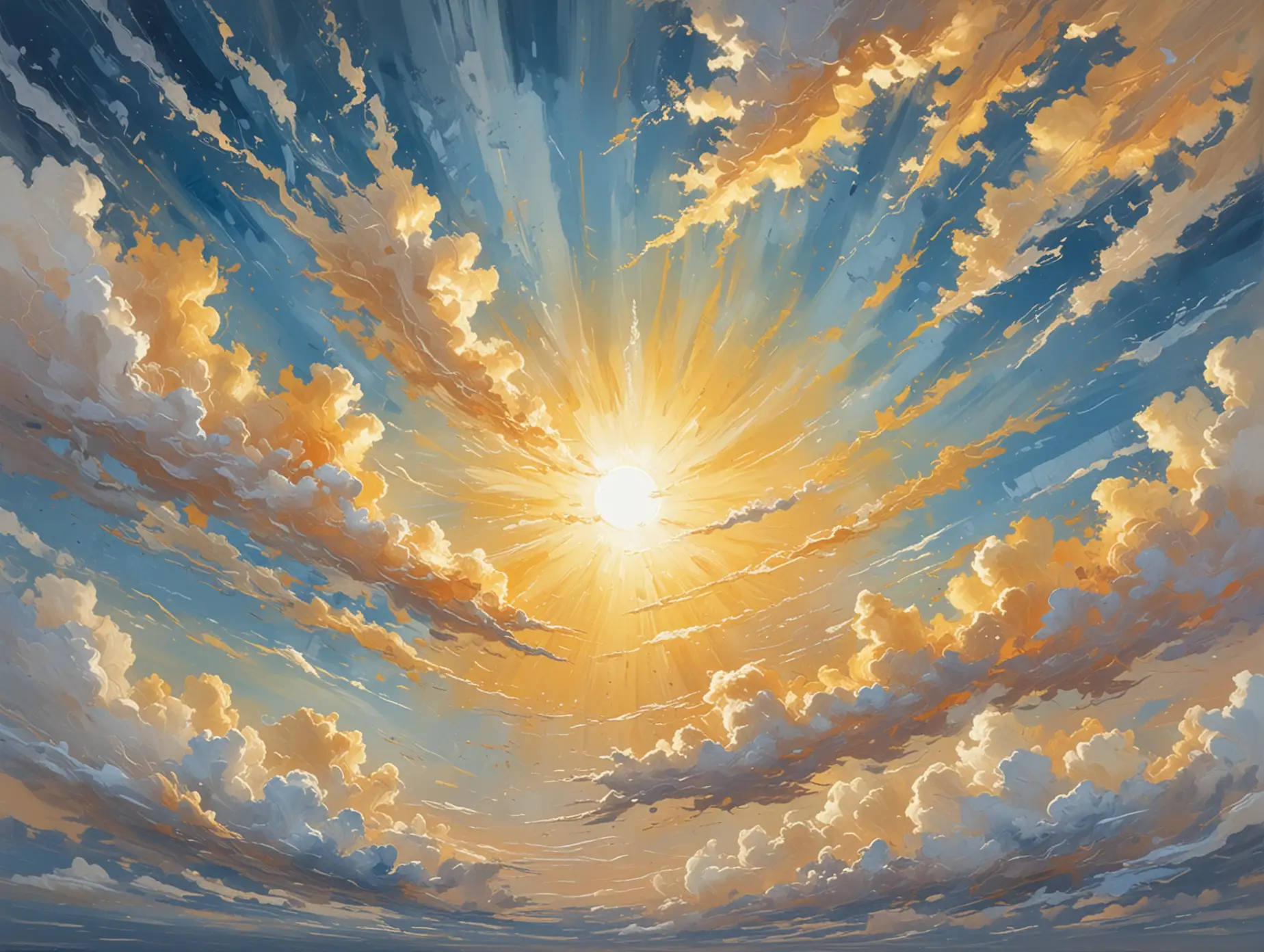 Vibrant-Oil-Painting-of-Sunlit-Blue-Sky-with-Dreamlike-PostImpressionist-Style