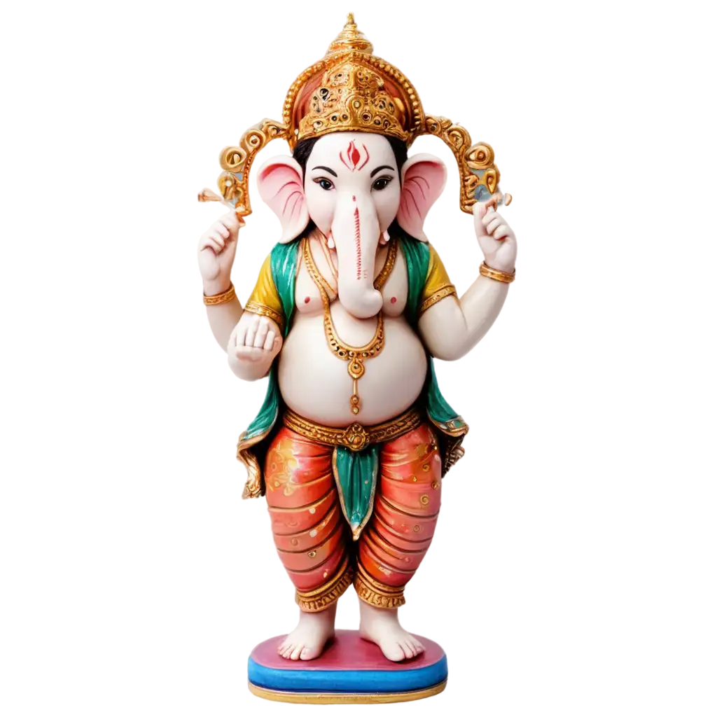 Colorful-Handmade-Shree-Ganesh-Statue-PNG-Enhance-Your-Space-with-Artistic-Elegance