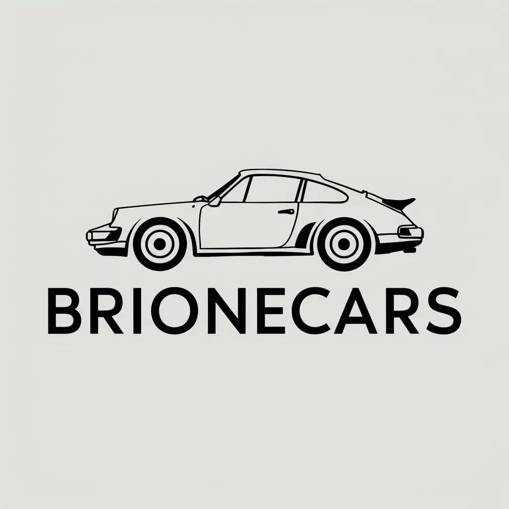 a vector logo design,with the text "BrioneCars", main symbol:automobile,Moderate,be used in Automotive industry,clear background