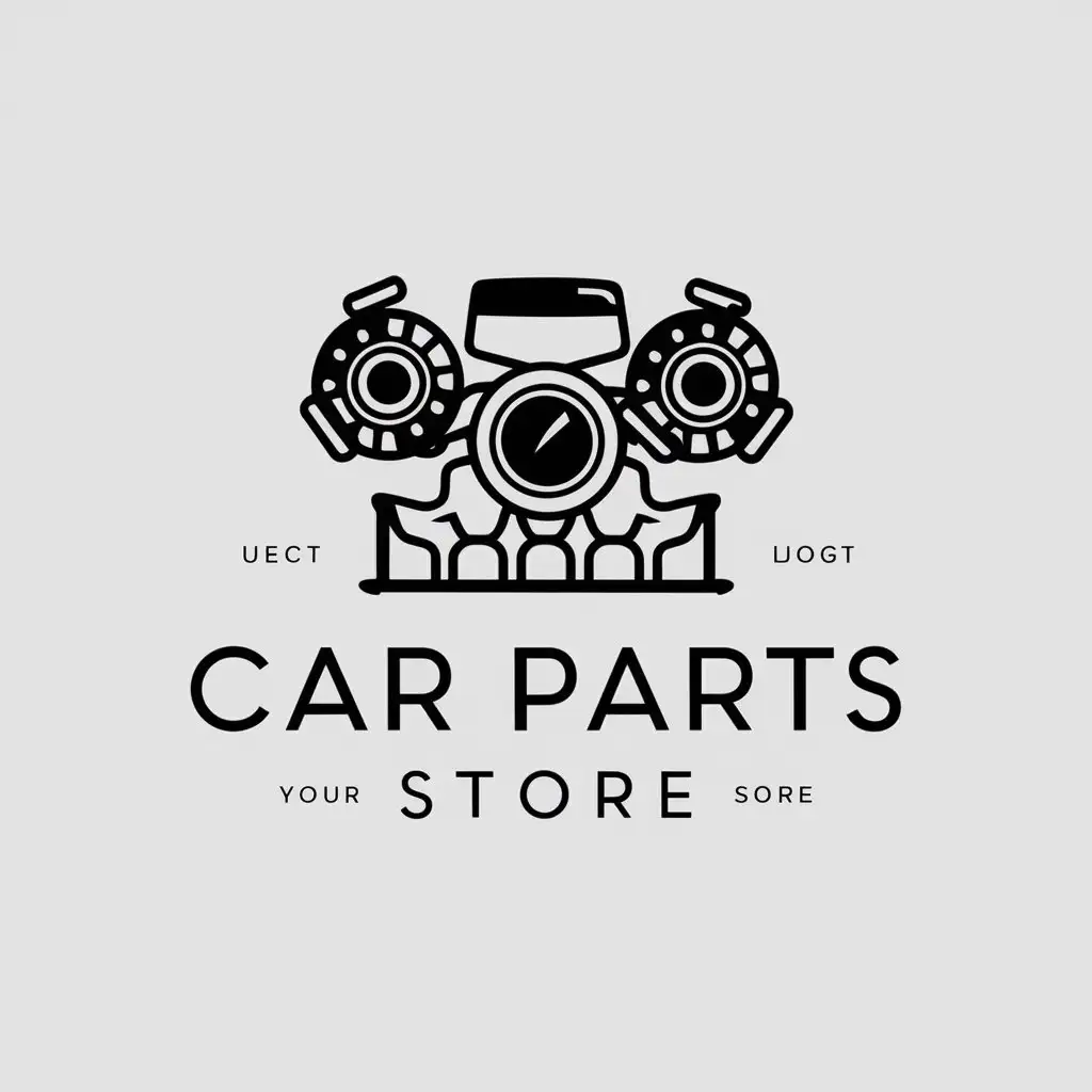 a vector logo design,with the text "Car parts store", main symbol:car engine cooling system,Minimalistic,be used in Retail trade of silicone connectors and car parts industry,clear background