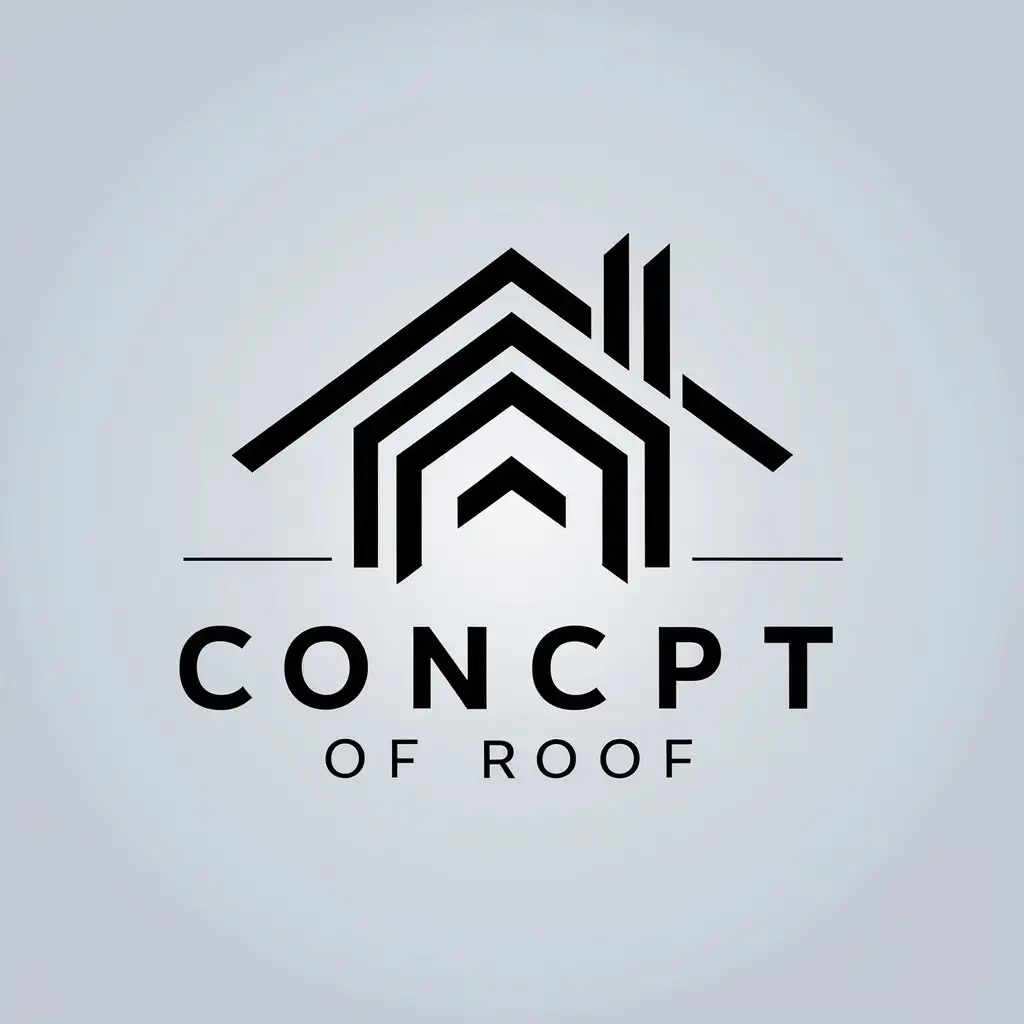 a vector logo design,with the text "Concept of roof", main symbol:engineering roof,complex,be used in Construction industry,clear background