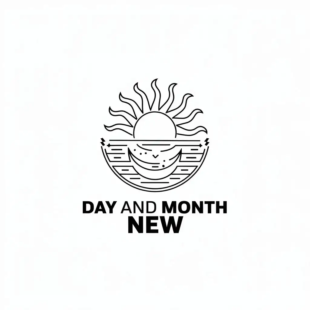 LOGO Design for Day and Month New Sun and Moon Prosper and Flourish with a Clear Background