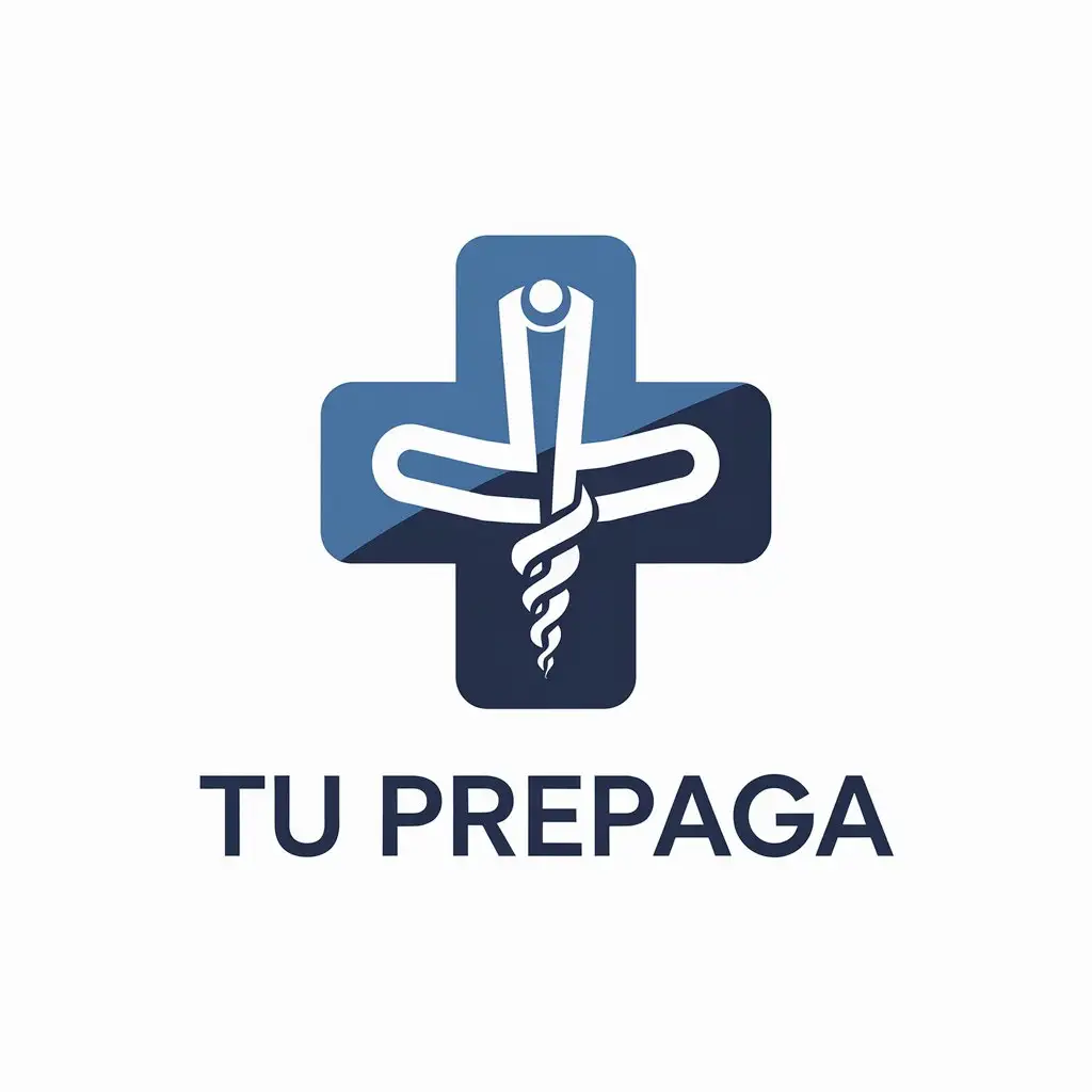 a vector logo design,with the text "Tu Prepaga", main symbol:we are a company dedicated to advising and selling health plans for the prepagas of Galeno, Swiss Medical, SancorSalud, Avalian, etc.,Minimalistic,clear background