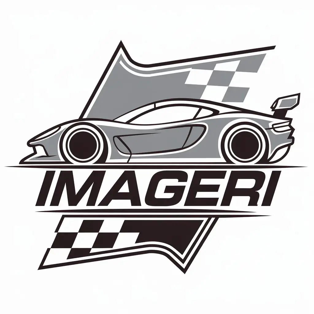 a vector logo design,with the text "imageri", main symbol:contour
racing
car,Moderate,be used in Automotive industry,clear background