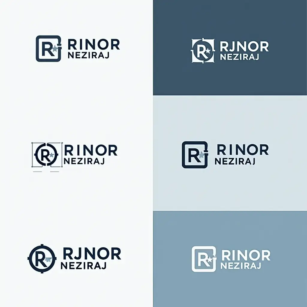 some logos with the name Rinor Neziraj and the initials RN and the logos are more or less related to the technology part