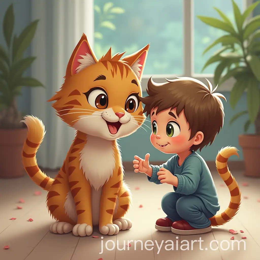 Playful-Cat-Interacting-with-Children