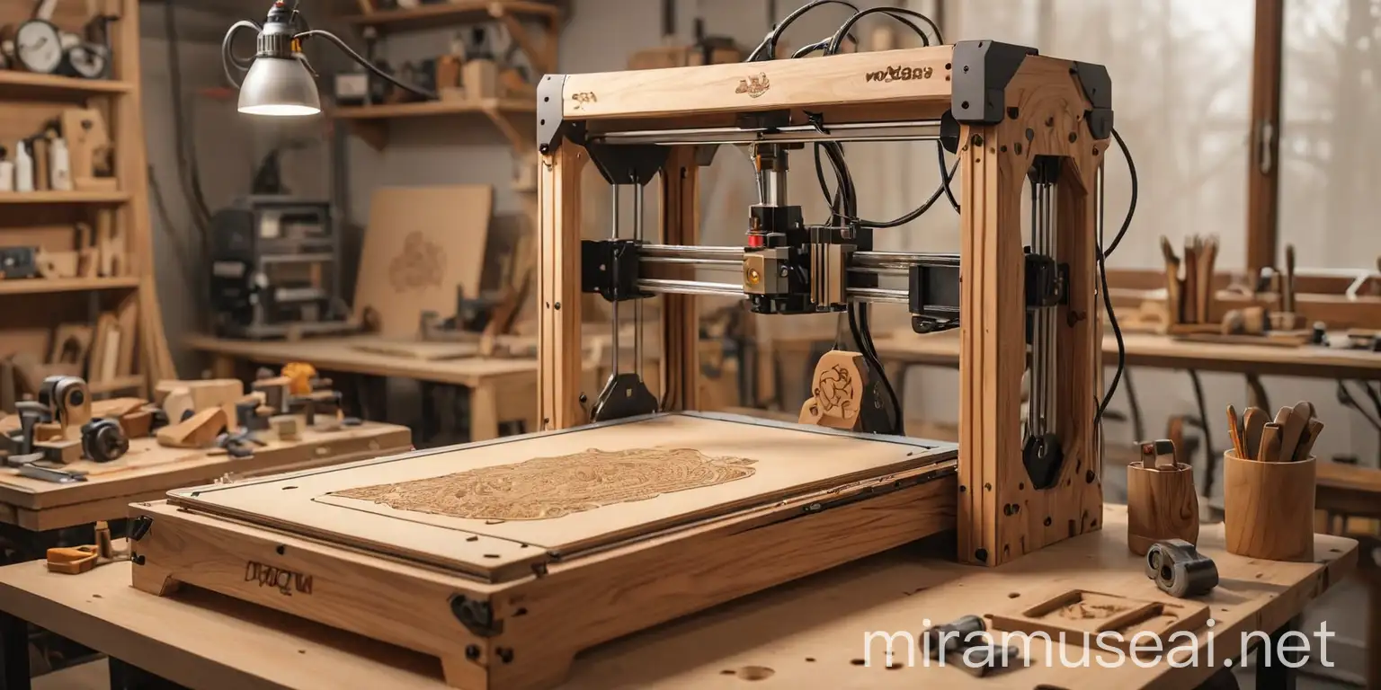 Woodworking Workshop with Laser Engraver and 3D Printer