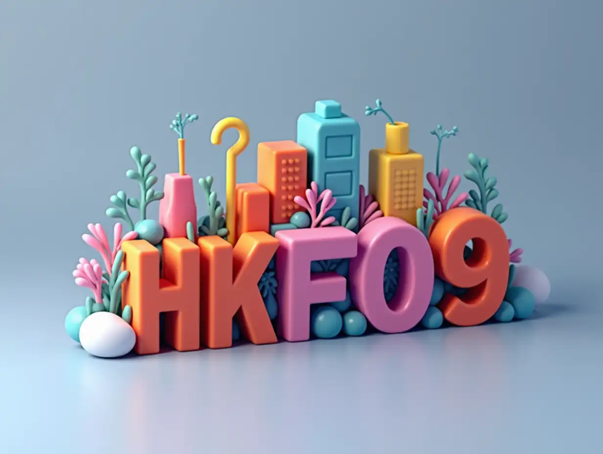 A logo for my youtube channel HKF09. It must be in 3D printed, colourful and the 09 must be smaller