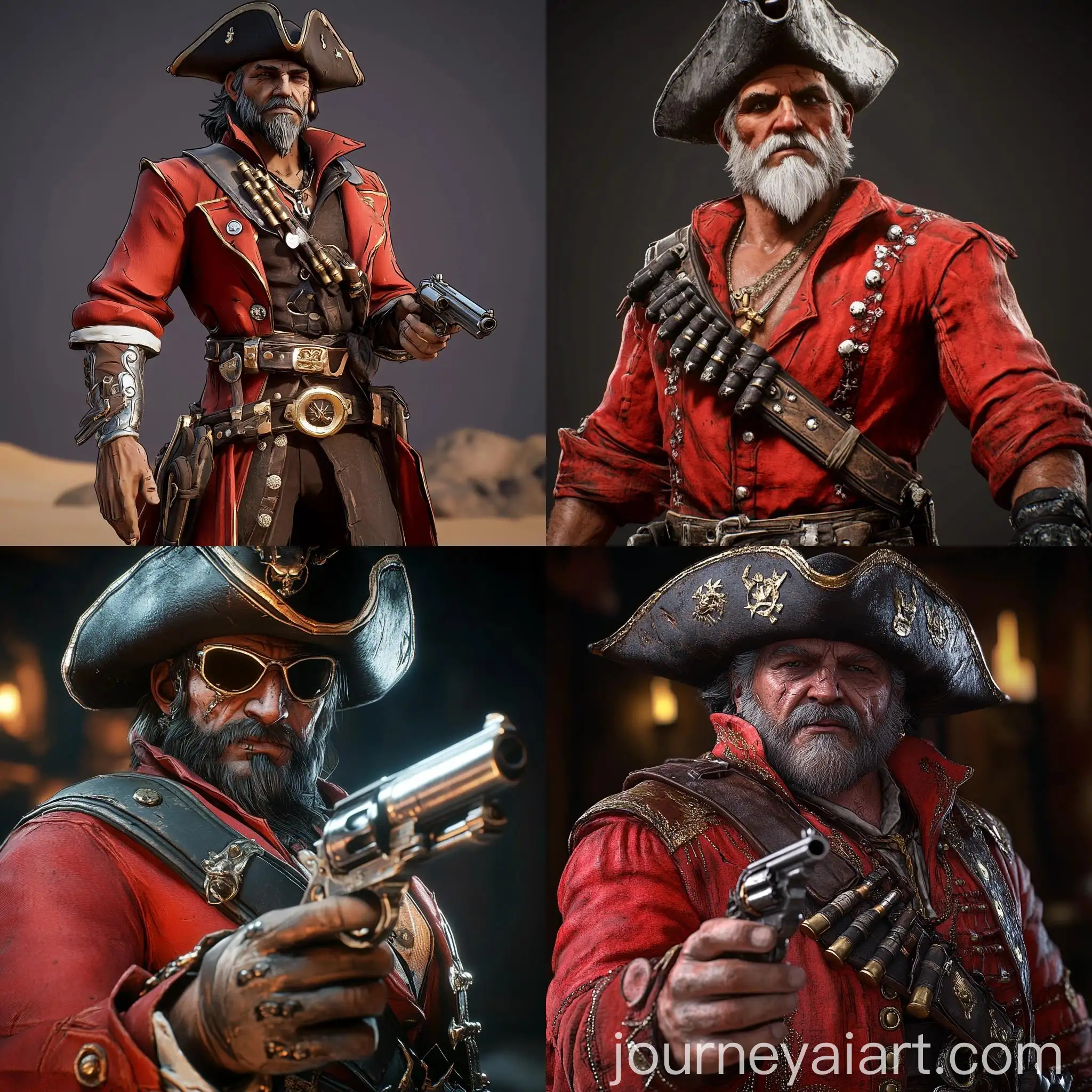 Bold-Pirate-Captain-in-Red-Dress-with-Pistol-Borderlands-Style