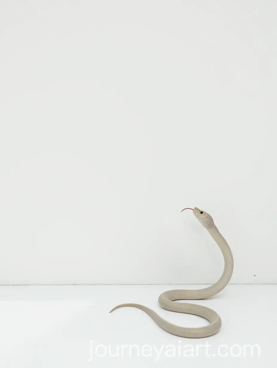 Sleek-Coiled-Snake-on-White-Background-with-Shimmering-Scales