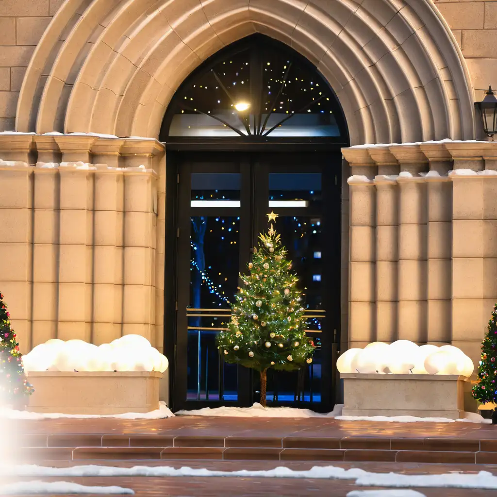 Glowing Christmas Tree with Festive Decorations