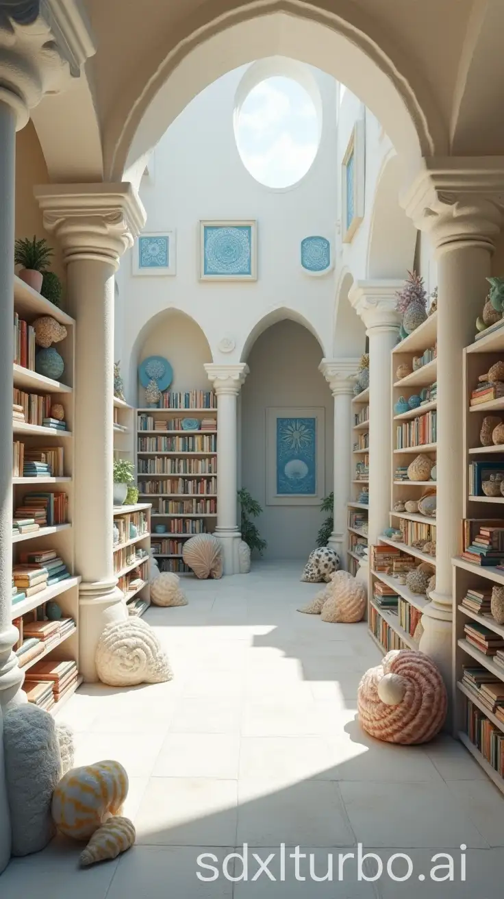 Enchanting-Alien-Bookshop-with-Intricate-Architecture-and-Unique-Decor