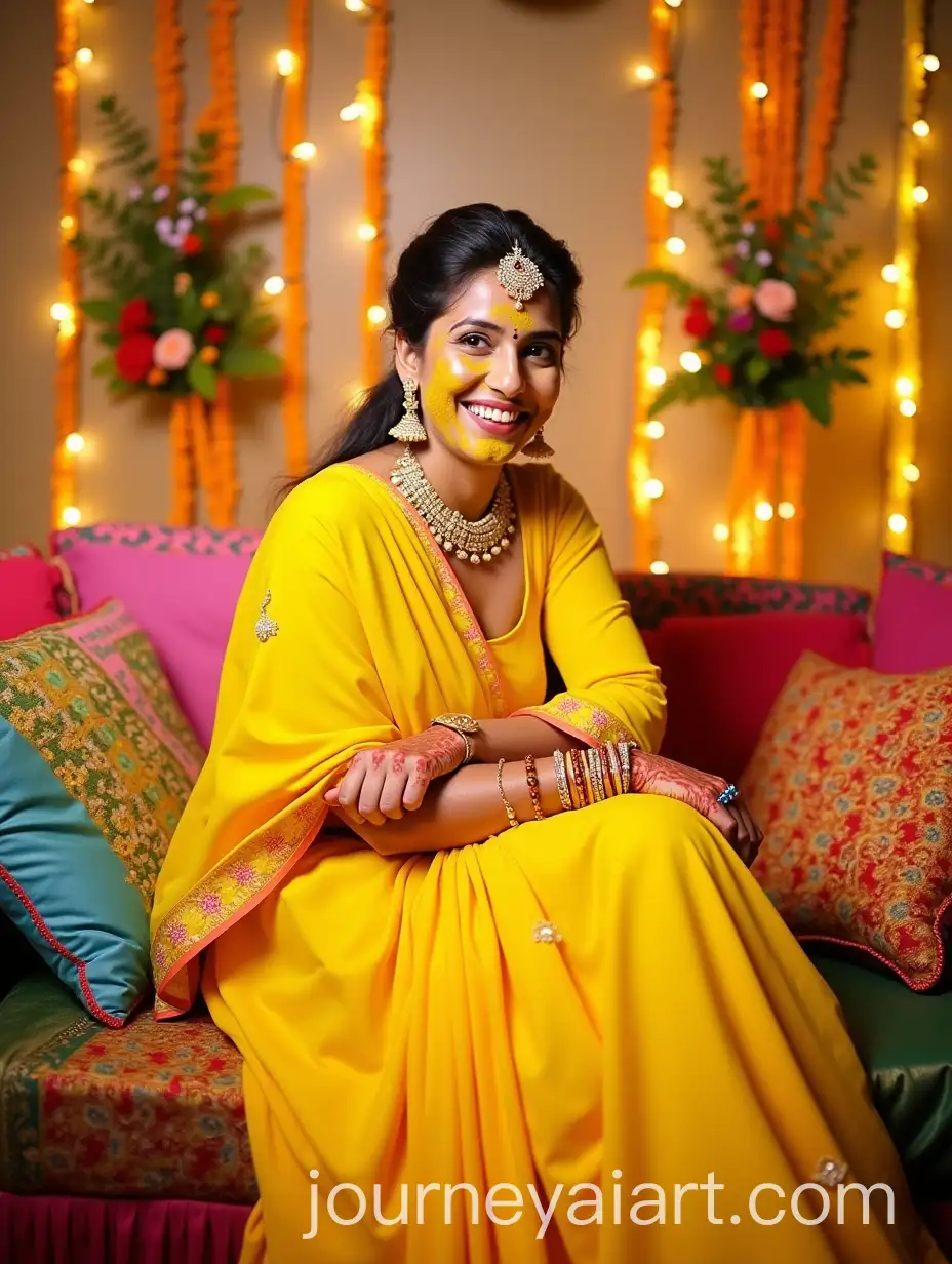 Joyful-Bride-Celebrating-Her-Haldi-Ceremony-on-a-Colorful-Sofa