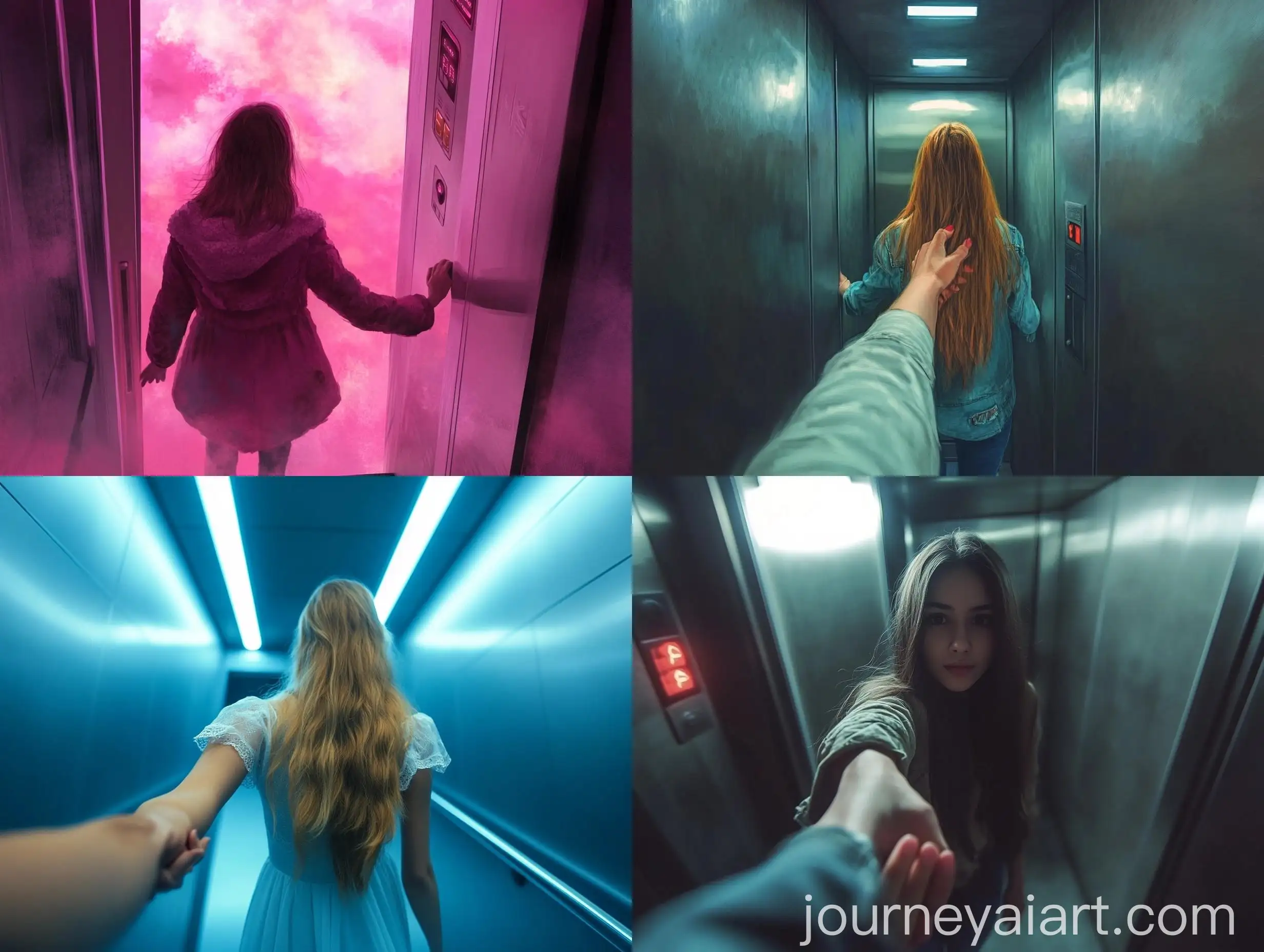 Girl-Riding-Elevator-with-Father-Airy-Atmosphere-AR-43-Image