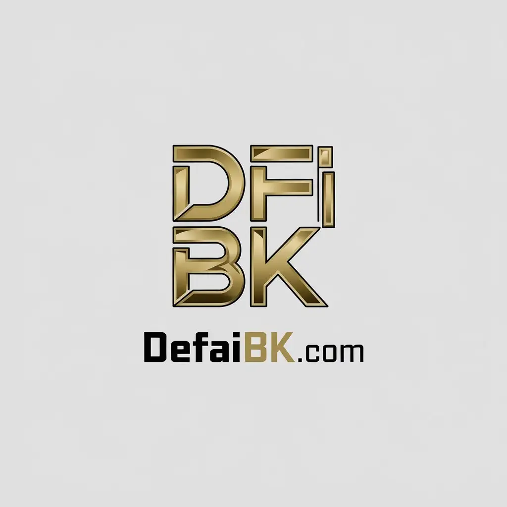 LOGO Design for DeFaiBkcom Gold Metal Text with Finance Industry Theme