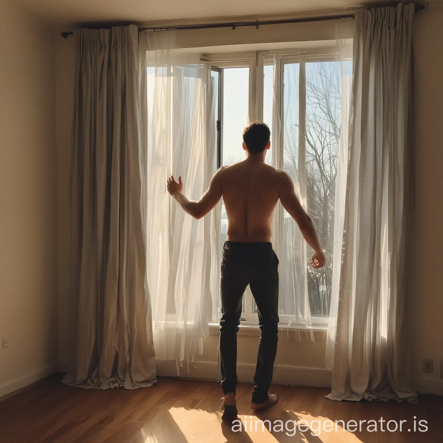 Man-Opening-Curtains-to-Sunlight