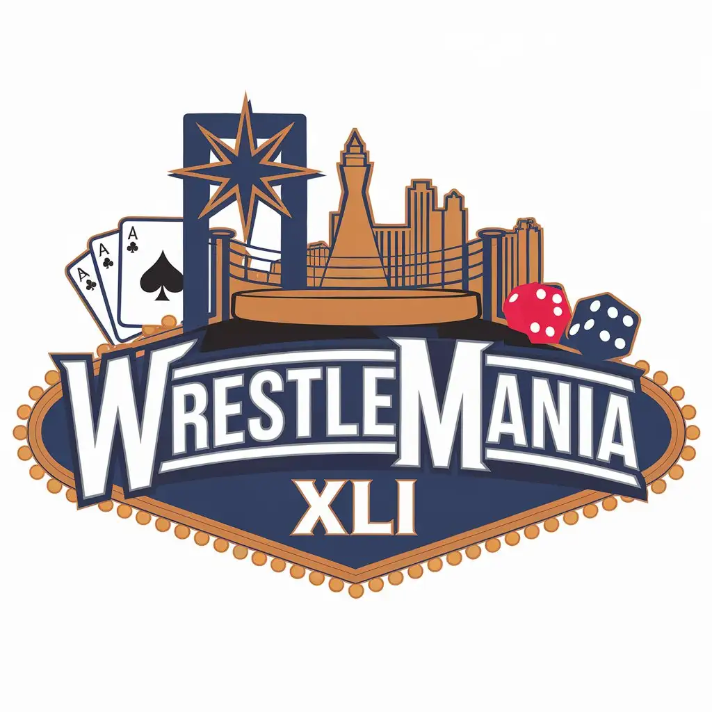 LOGO Design for Wrestlemania XLI Las Vegas Gambling Theme for Sports Fitness Industry