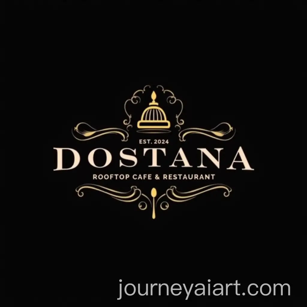 Elegant-Vintage-Logo-for-Dostana-Rooftop-Cafe-Restaurant